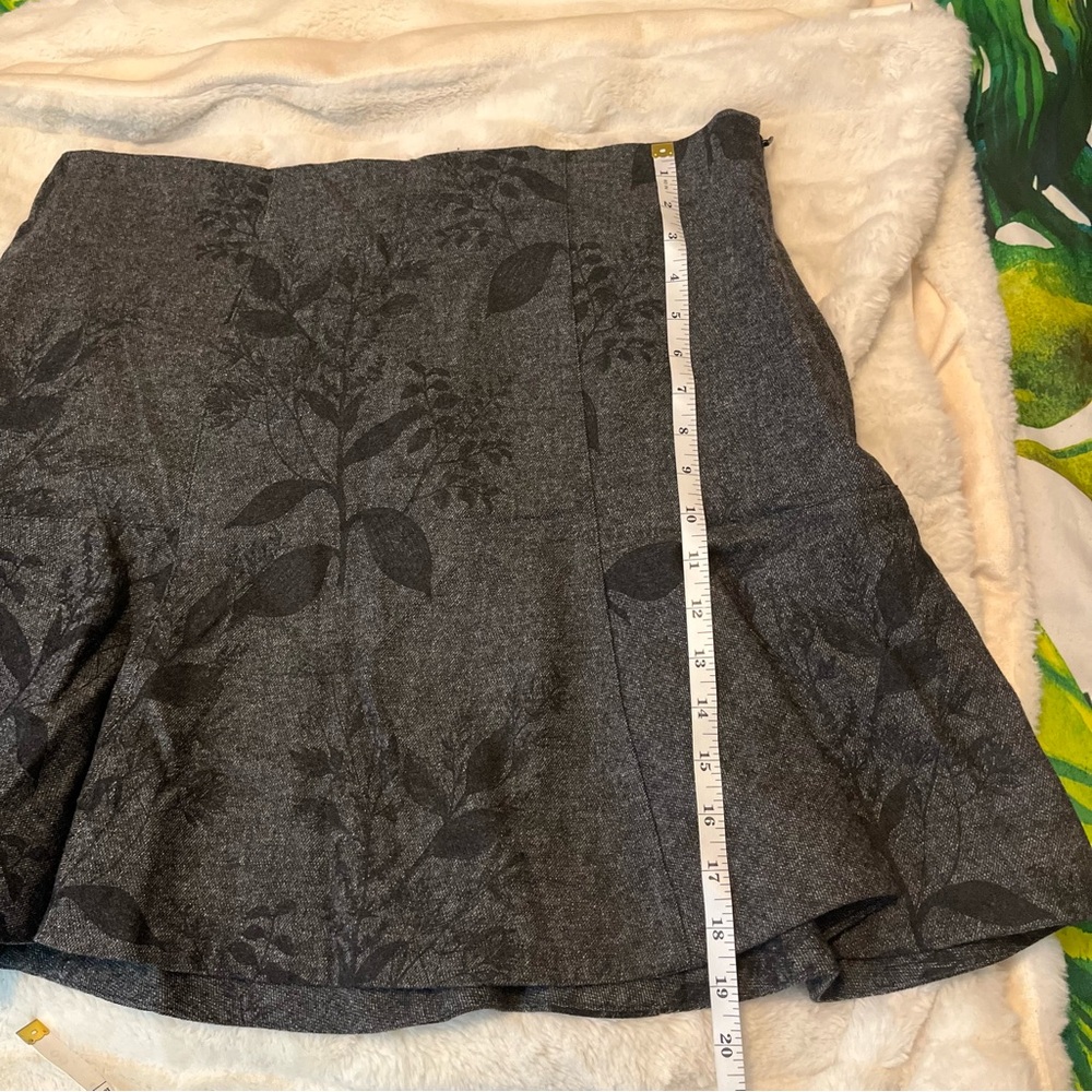 Banana Republic 14 Grey Black Floral Wool Blend Spring Summer Lined Mini Skirt - Picture 5 of 9